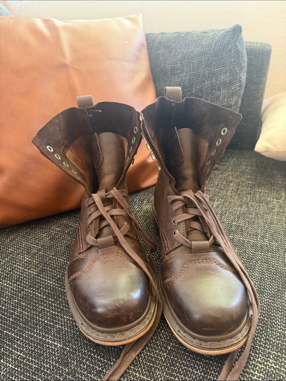 Dr. Martens Brown Leather Lace-Up Boots Rare Discontinued style